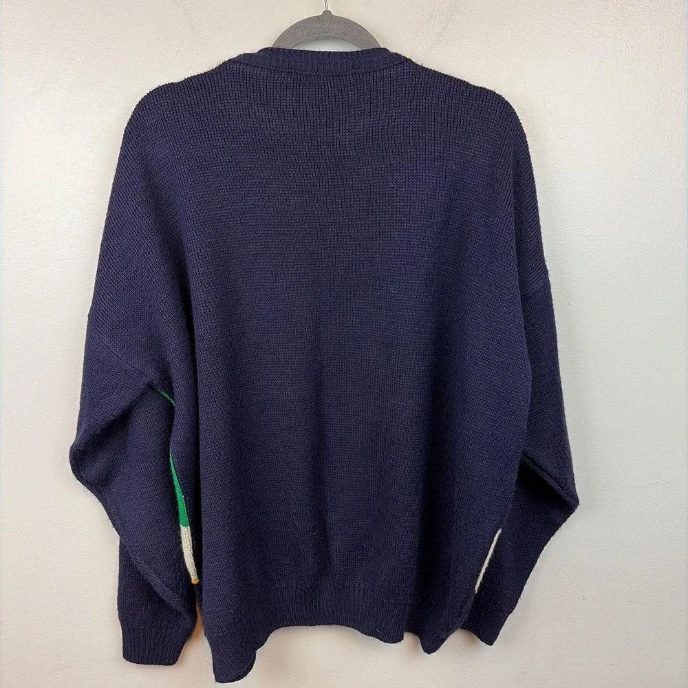 Blarney Castle Designs‎ Sweater Mens Large Blue Ireland Shamrock Knit Pullover